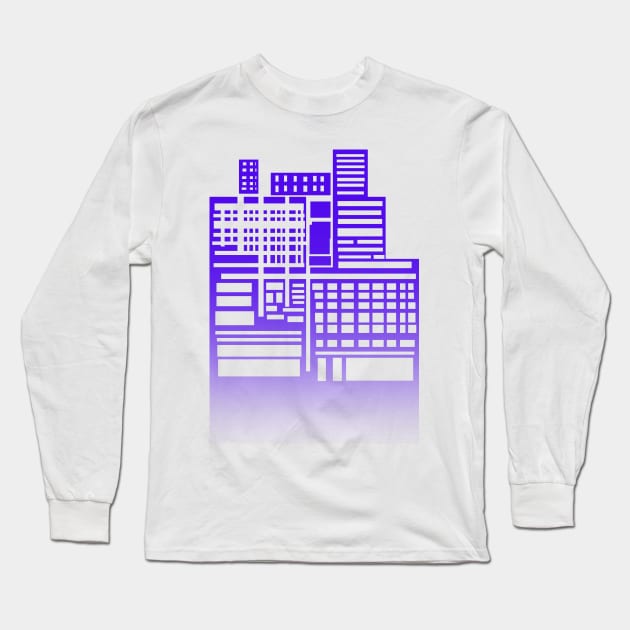 8-bit city Long Sleeve T-Shirt by sketchbooksage